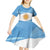 Argentina Flag Day Personalized Kid Short Sleeve Dress Simple Sol de Mayo