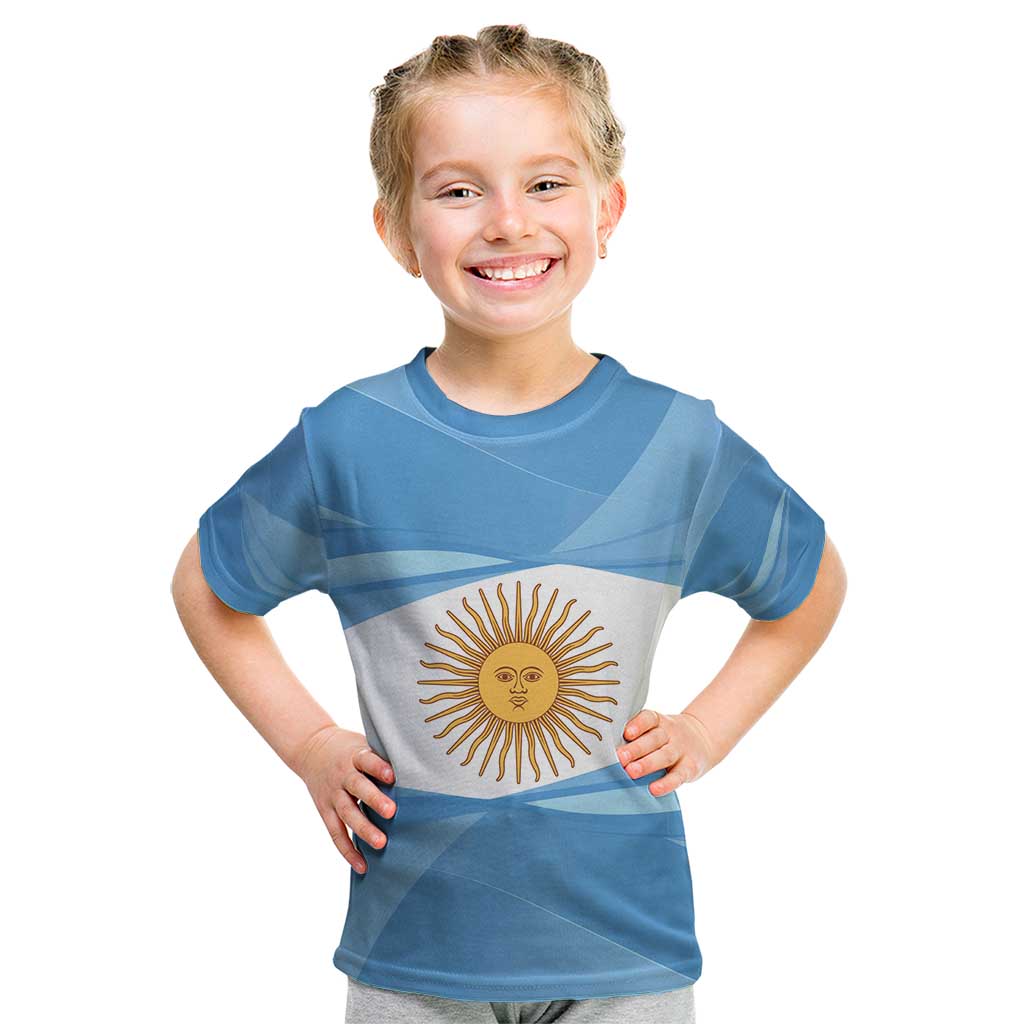 Argentina Flag Day Personalized Kid T Shirt Simple Sol de Mayo