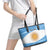 Argentina Flag Day Personalized Leather Tote Bag Simple Sol de Mayo