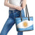 Argentina Flag Day Personalized Leather Tote Bag Simple Sol de Mayo