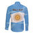 Argentina Flag Day Personalized Long Sleeve Button Shirt Simple Sol de Mayo