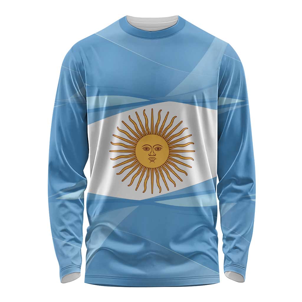 Argentina Flag Day Personalized Long Sleeve Shirt Simple Sol de Mayo