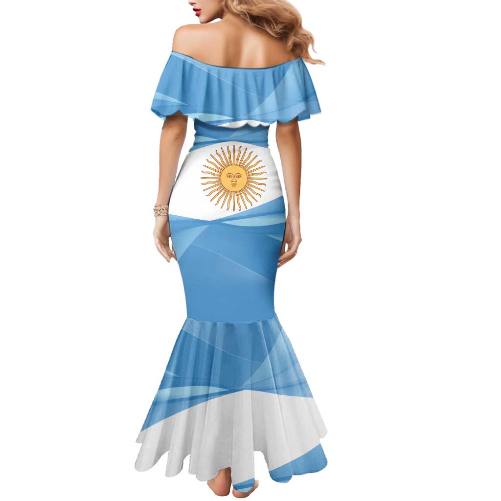 Argentina Flag Day Personalized Mermaid Dress Simple Sol de Mayo