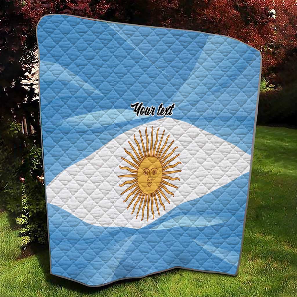 Argentina Flag Day Personalized Quilt Simple Sol de Mayo