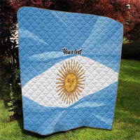 Argentina Flag Day Personalized Quilt Simple Sol de Mayo