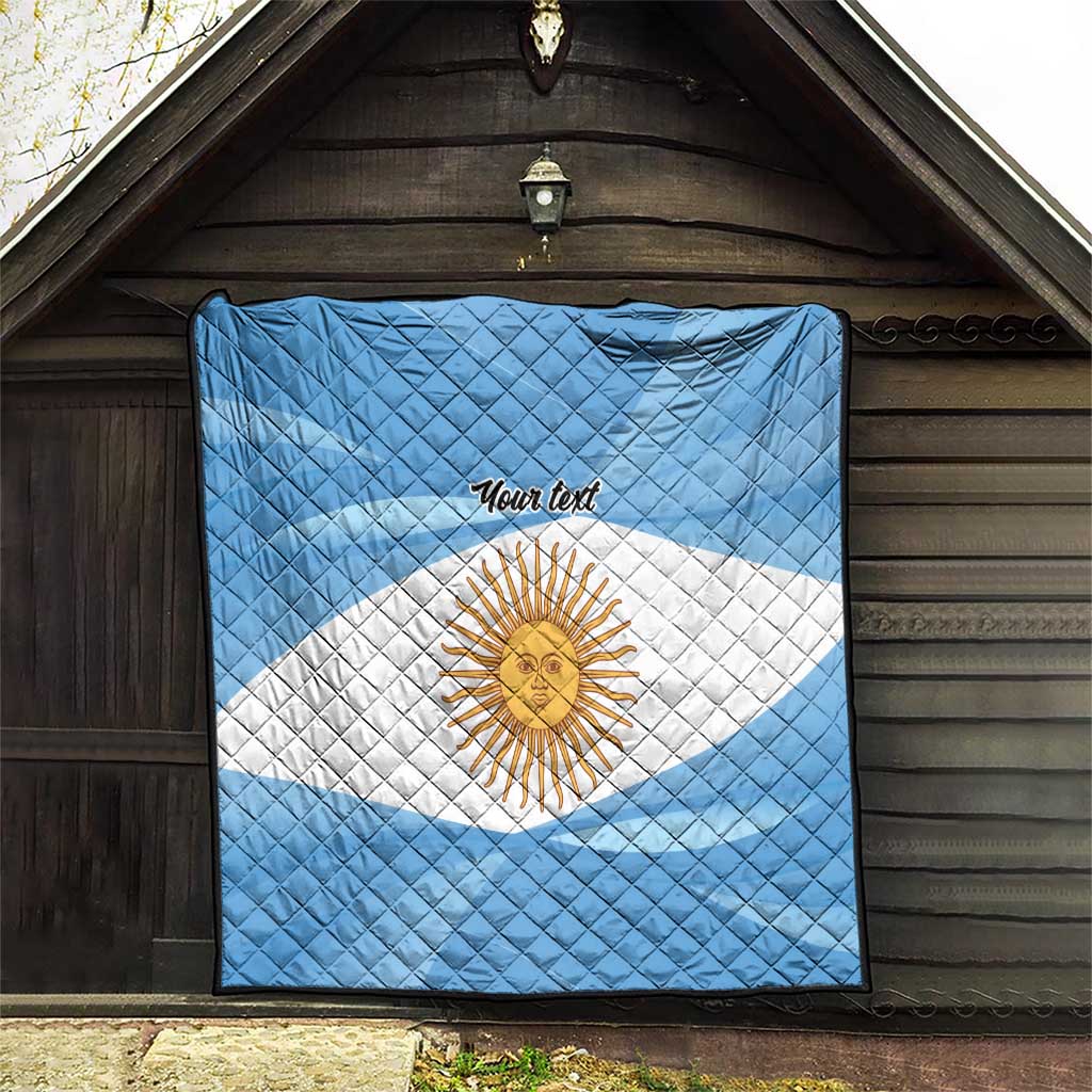 Argentina Flag Day Personalized Quilt Simple Sol de Mayo