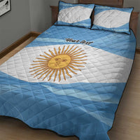 Argentina Flag Day Personalized Quilt Bed Set Simple Sol de Mayo