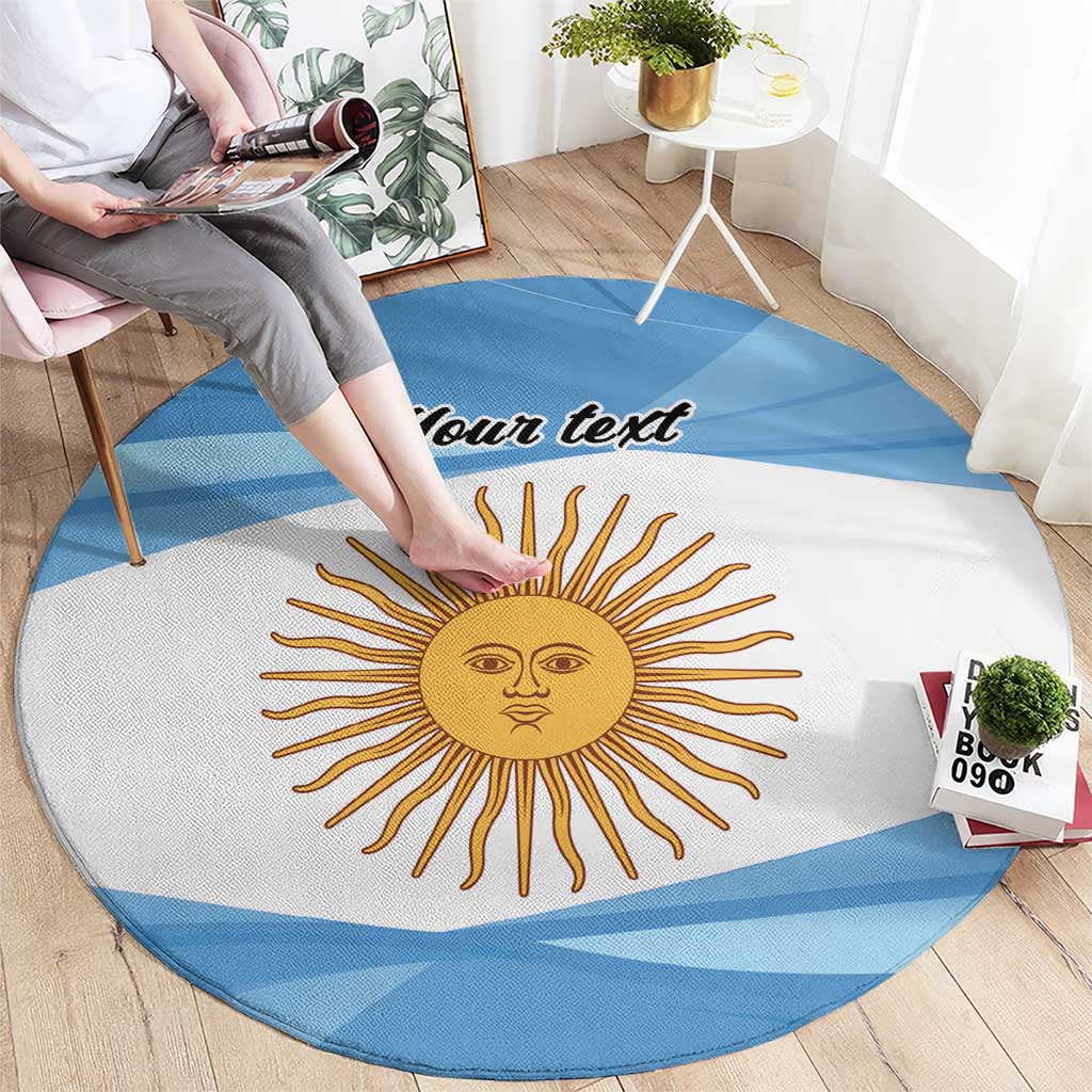 Argentina Flag Day Personalized Round Carpet Simple Sol de Mayo