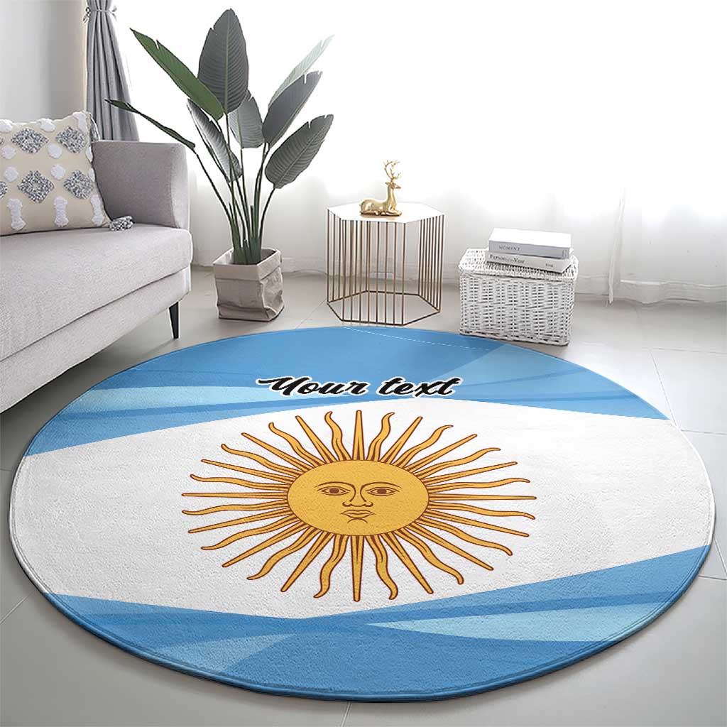 Argentina Flag Day Personalized Round Carpet Simple Sol de Mayo