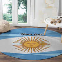 Argentina Flag Day Personalized Round Carpet Simple Sol de Mayo