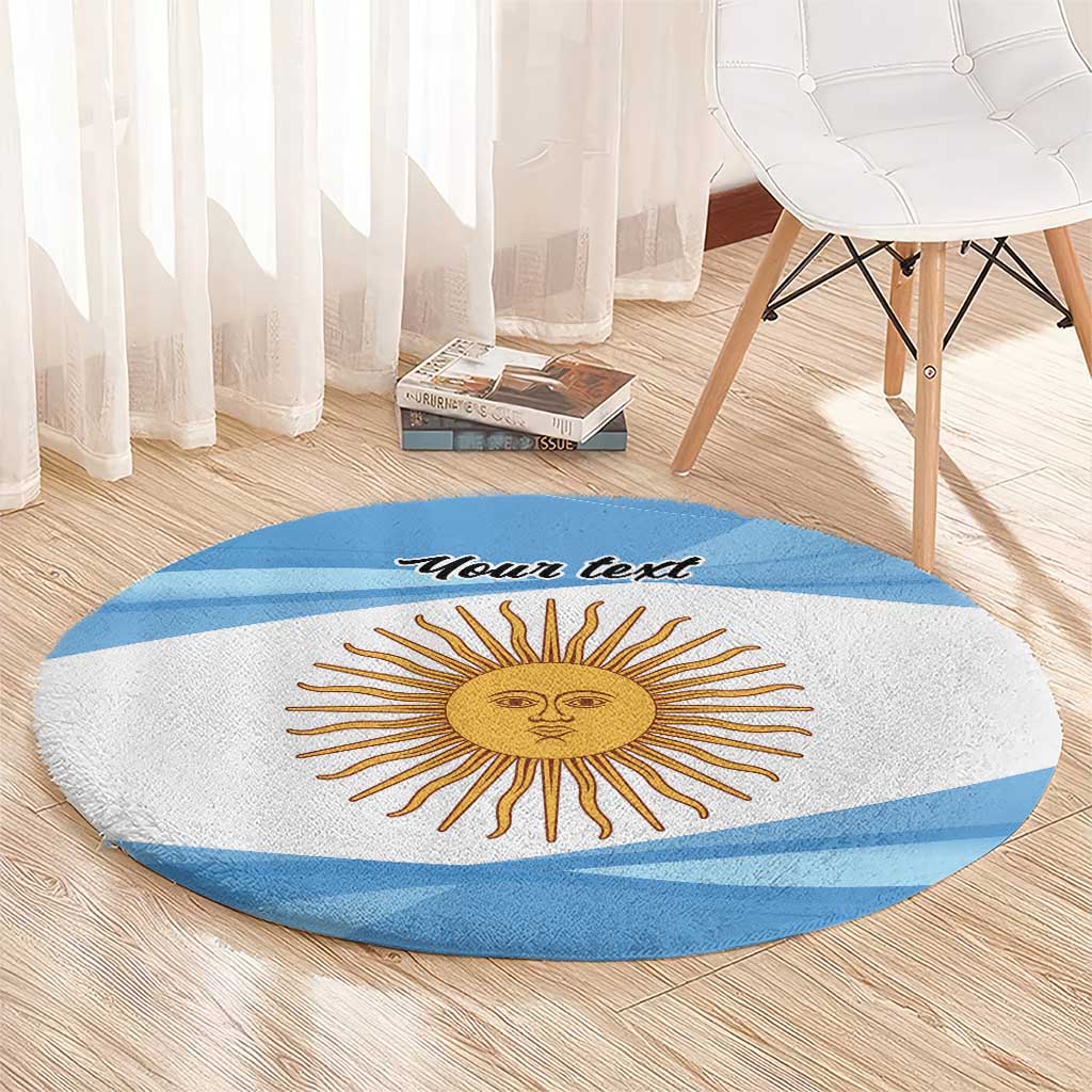 Argentina Flag Day Personalized Round Carpet Simple Sol de Mayo