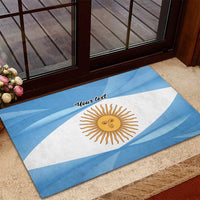 Argentina Flag Day Personalized Rubber Doormat Simple Sol de Mayo