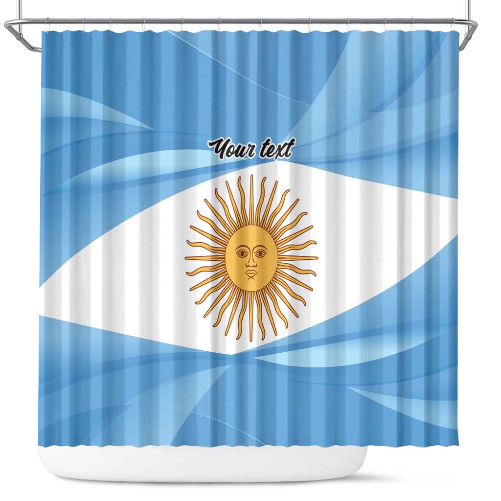 Argentina Flag Day Personalized Shower Curtain Simple Sol de Mayo