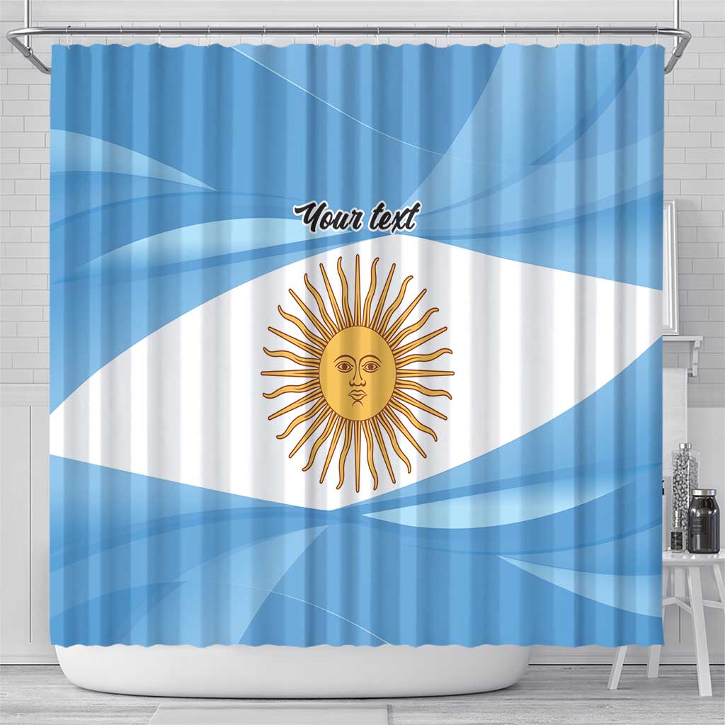 Argentina Flag Day Personalized Shower Curtain Simple Sol de Mayo