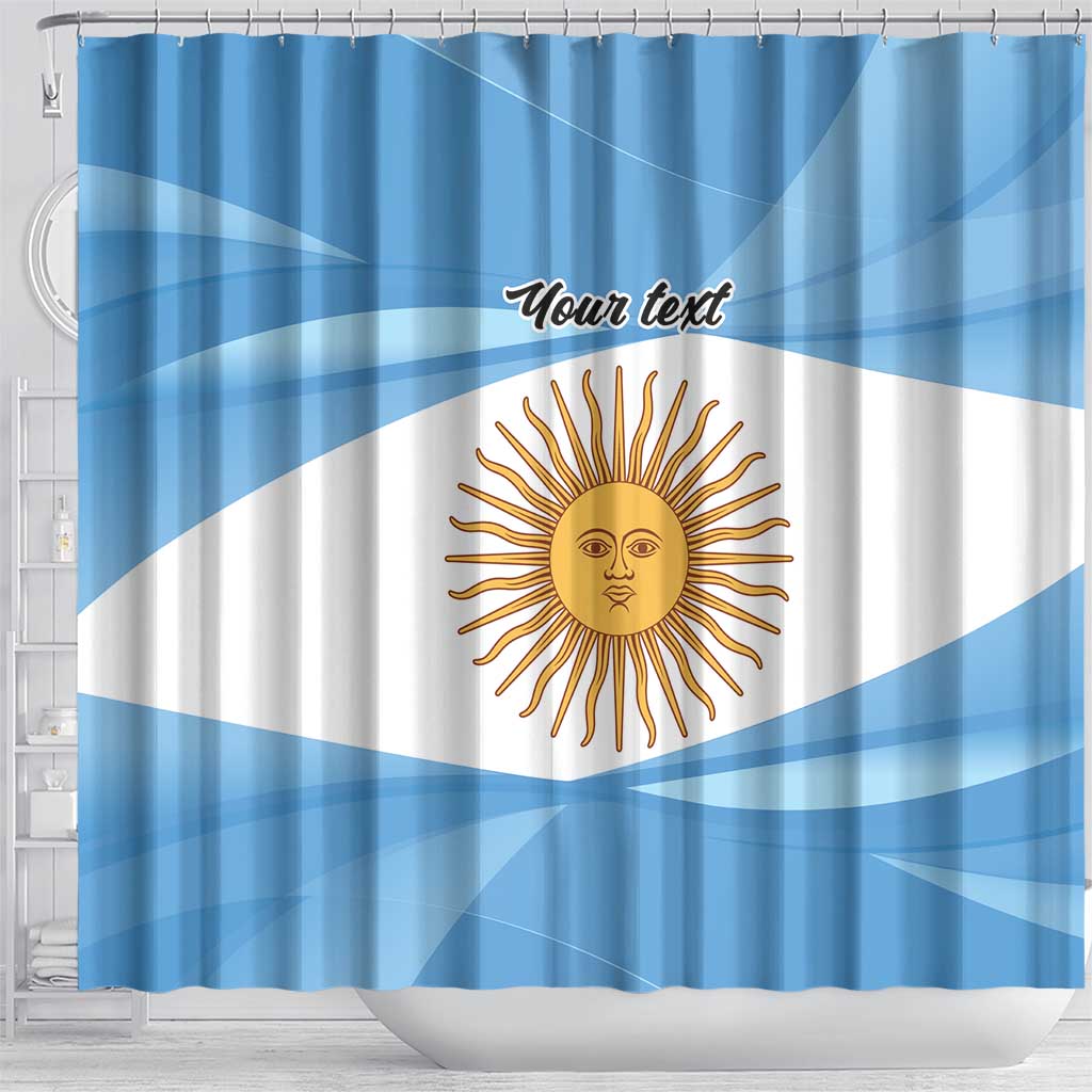 Argentina Flag Day Personalized Shower Curtain Simple Sol de Mayo