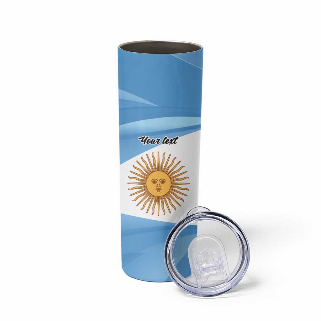 Argentina Flag Day Personalized Skinny Tumbler Simple Sol de Mayo