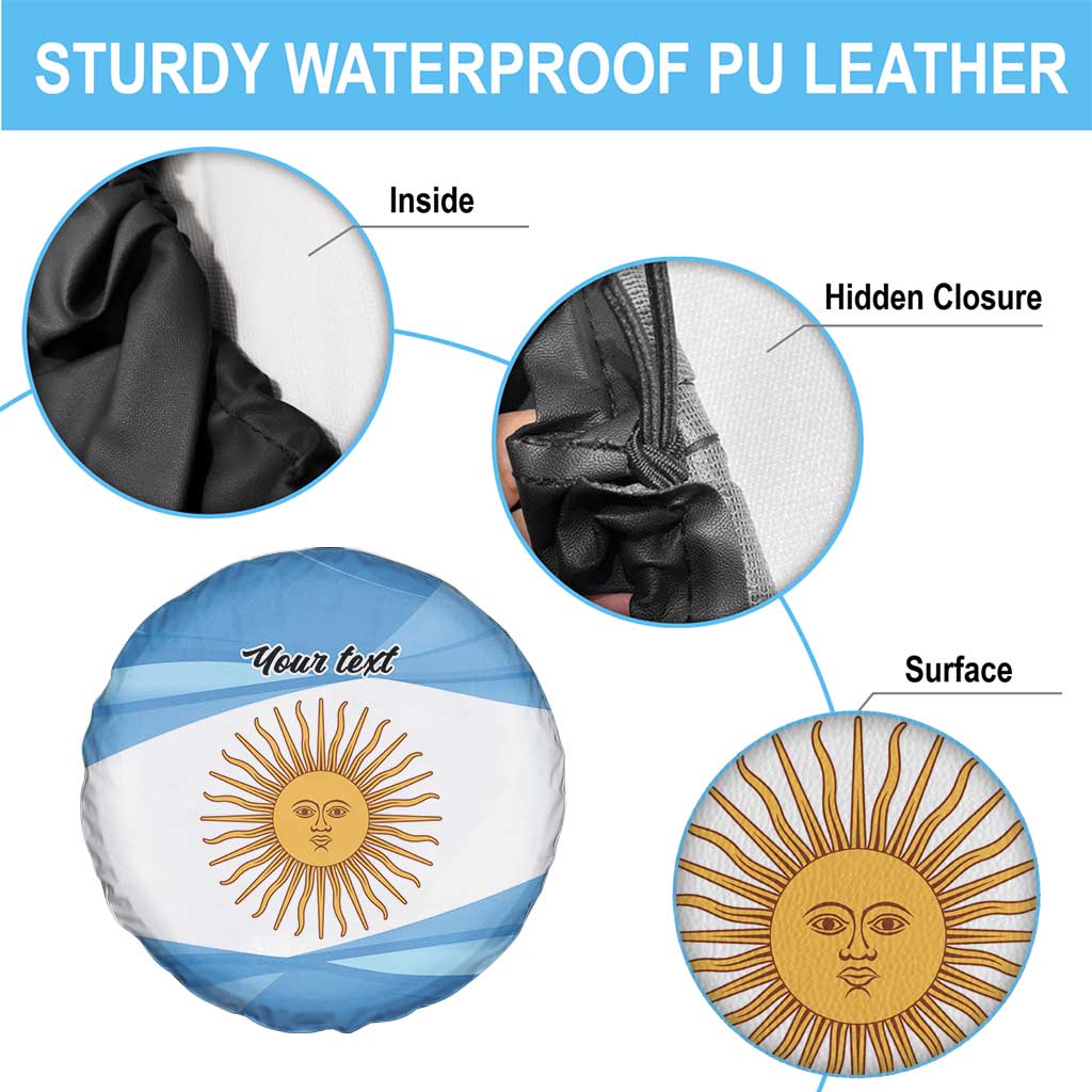 Argentina Flag Day Personalized Spare Tire Cover Simple Sol de Mayo