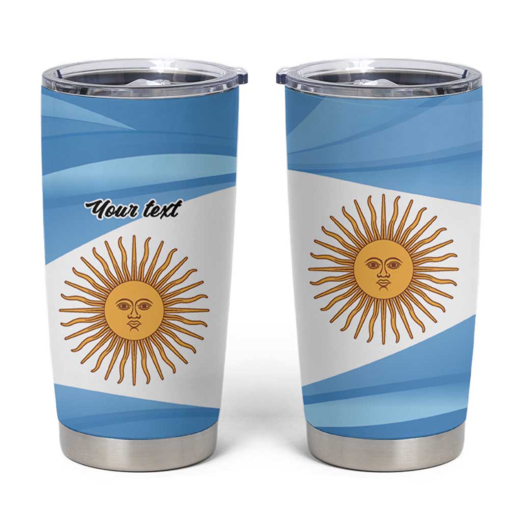 Argentina Flag Day Personalized Tumbler Cup Simple Sol de Mayo