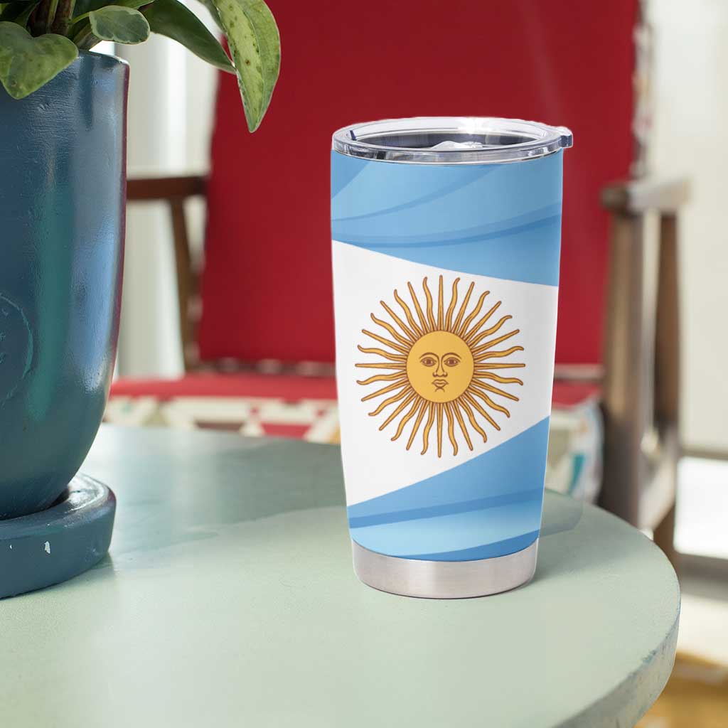 Argentina Flag Day Personalized Tumbler Cup Simple Sol de Mayo
