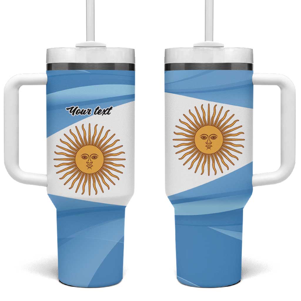 Argentina Flag Day Personalized Tumbler With Handle Simple Sol de Mayo