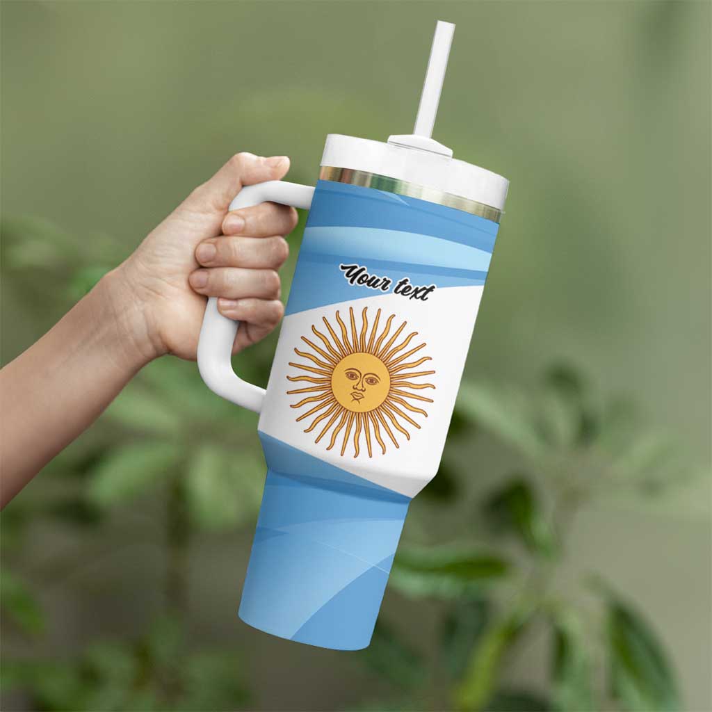 Argentina Flag Day Personalized Tumbler With Handle Simple Sol de Mayo