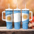 Argentina Flag Day Personalized Tumbler With Handle Simple Sol de Mayo