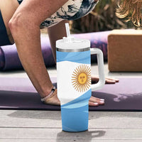 Argentina Flag Day Personalized Tumbler With Handle Simple Sol de Mayo
