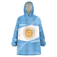 Argentina Flag Day Personalized Wearable Blanket Hoodie Simple Sol de Mayo