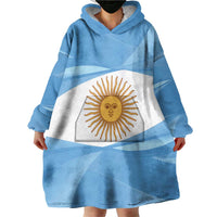Argentina Flag Day Personalized Wearable Blanket Hoodie Simple Sol de Mayo
