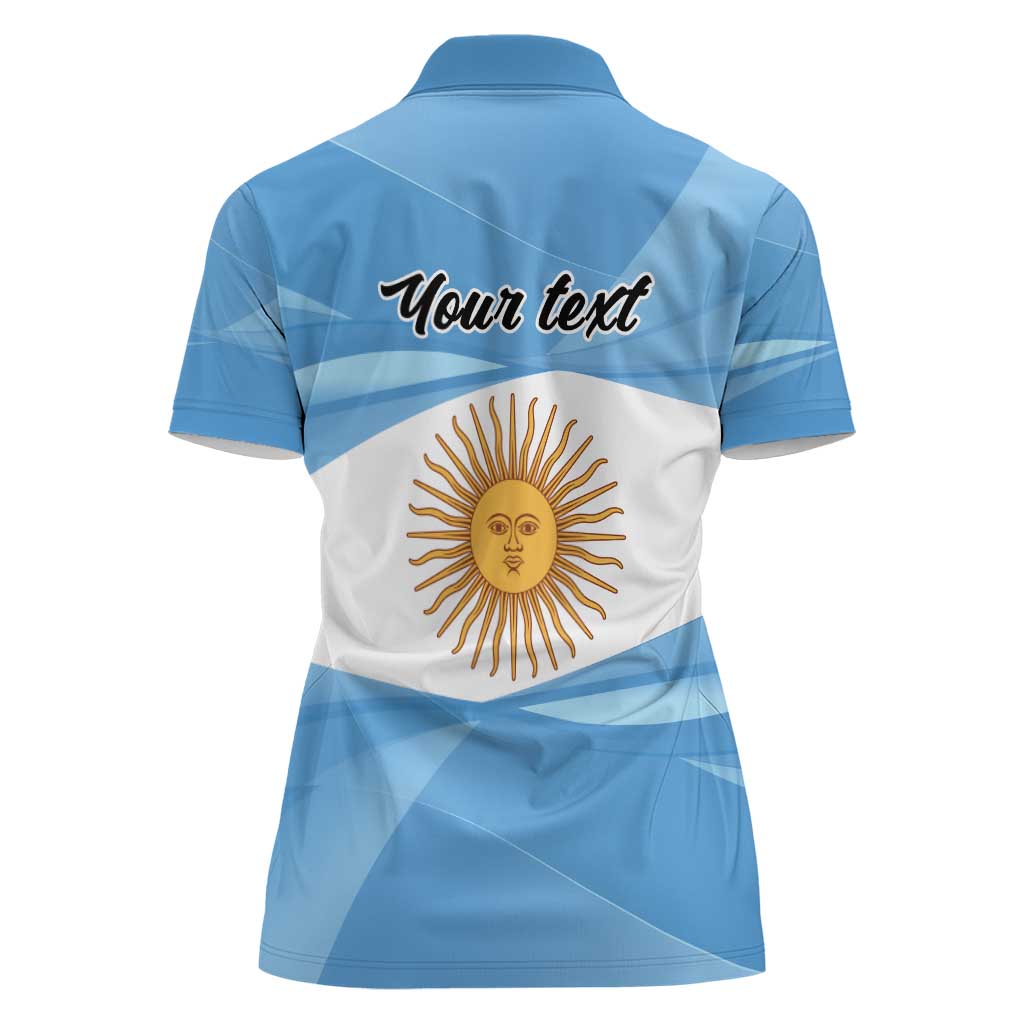 Argentina Flag Day Personalized Women Polo Shirt Simple Sol de Mayo