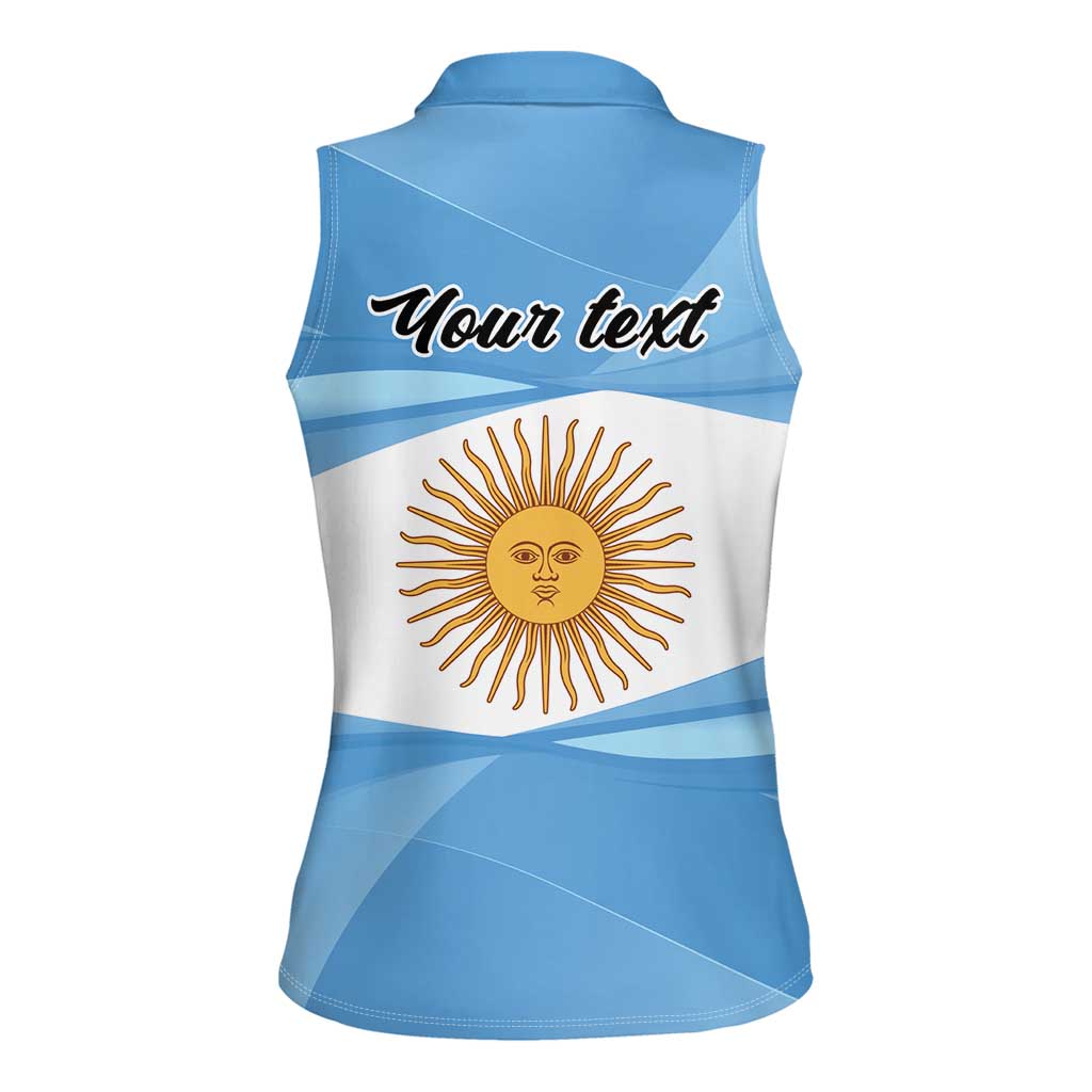Argentina Flag Day Personalized Women Sleeveless Polo Shirt Simple Sol de Mayo