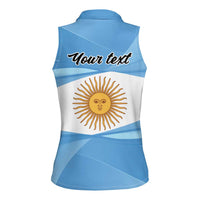 Argentina Flag Day Personalized Women Sleeveless Polo Shirt Simple Sol de Mayo