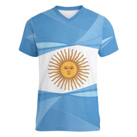 Argentina Flag Day Personalized Women V-Neck T-Shirt Simple Sol de Mayo