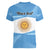 Argentina Flag Day Personalized Women V-Neck T-Shirt Simple Sol de Mayo