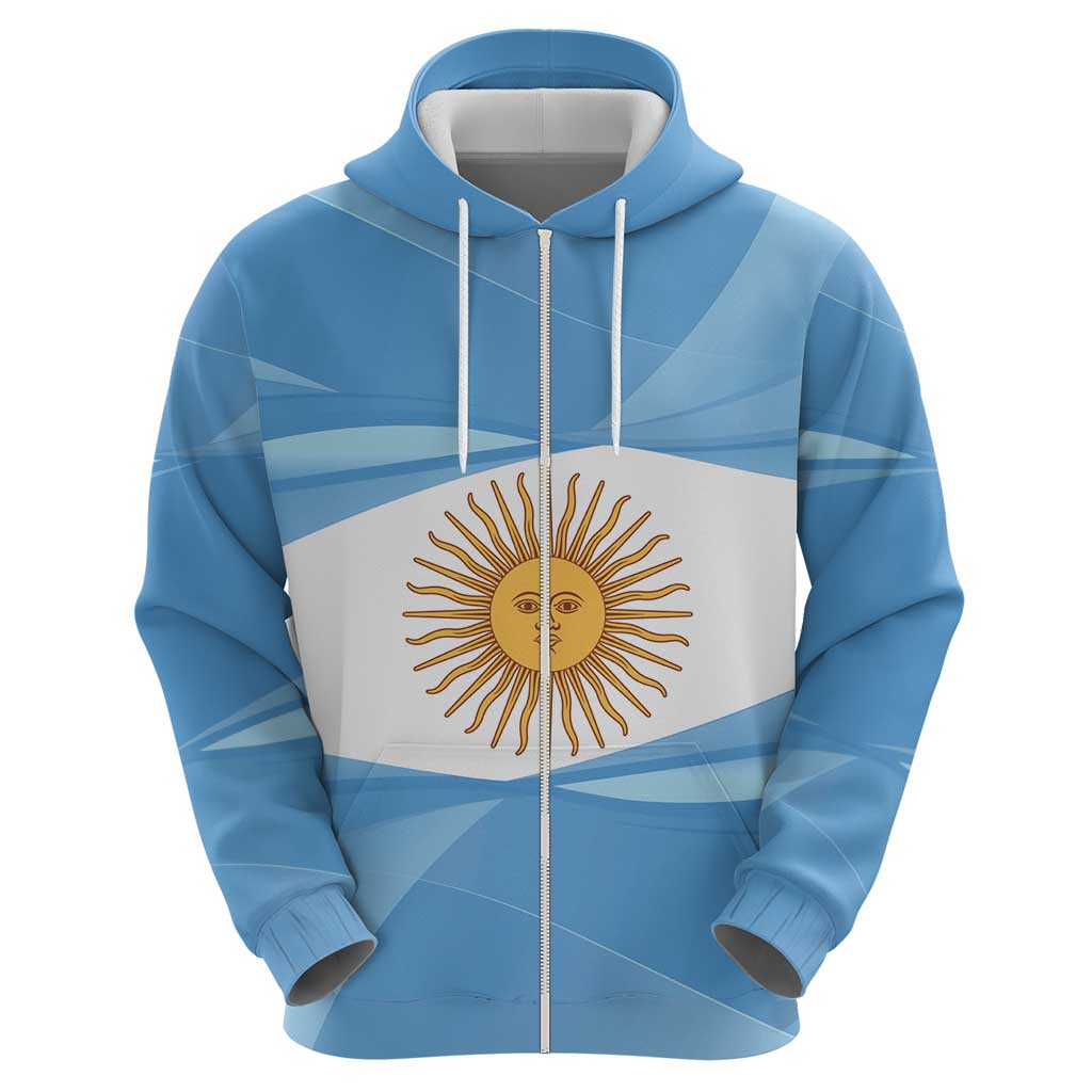 Argentina Flag Day Personalized Zip Hoodie Simple Sol de Mayo
