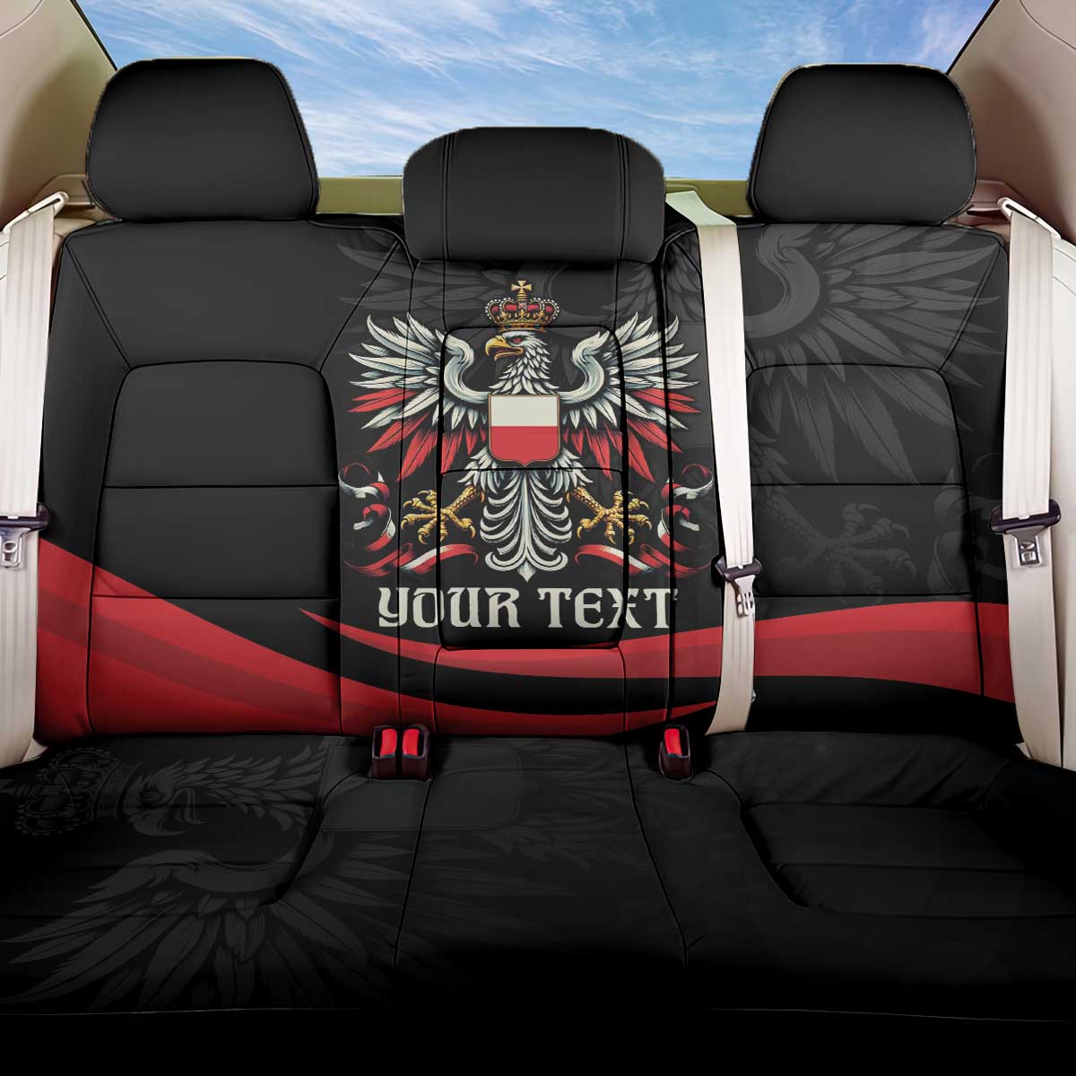 Poland National Flag Day Personalized Back Car Seat Cover Polsk Eagle Proud to be Poland