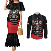 Poland National Flag Day Personalized Couples Matching Mermaid Dress and Long Sleeve Button Shirt Polsk Eagle Proud to be Poland