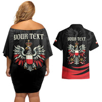Poland National Flag Day Personalized Couples Matching Off Shoulder Short Dress and Hawaiian Shirt Polsk Eagle Proud to be Poland
