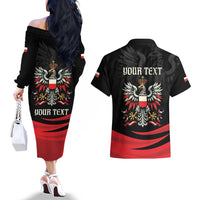 Poland National Flag Day Personalized Couples Matching Off The Shoulder Long Sleeve Dress and Hawaiian Shirt Polsk Eagle Proud to be Poland