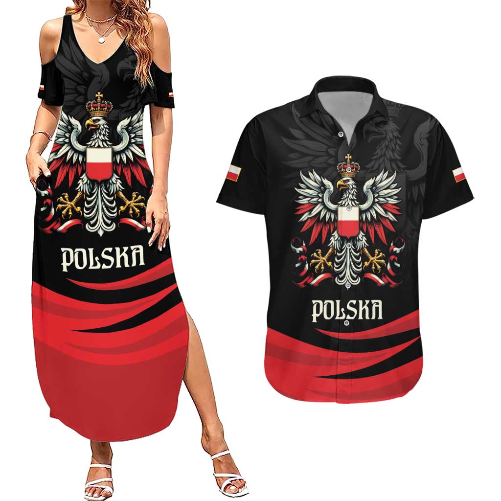 Poland National Flag Day Personalized Couples Matching Summer Maxi Dress and Hawaiian Shirt Polsk Eagle Proud to be Poland