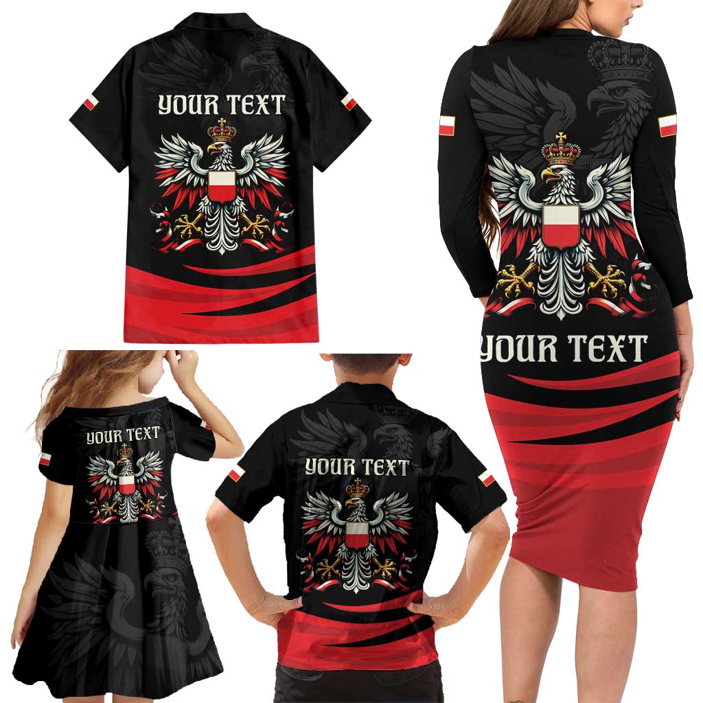 Poland National Flag Day Personalized Family Matching Long Sleeve Bodycon Dress and Hawaiian Shirt Polsk Eagle Proud to be Poland