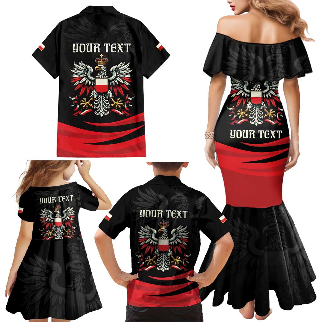 Poland National Flag Day Personalized Family Matching Mermaid Dress and Hawaiian Shirt Polsk Eagle Proud to be Poland