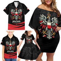 Poland National Flag Day Personalized Family Matching Off Shoulder Short Dress and Hawaiian Shirt Polsk Eagle Proud to be Poland