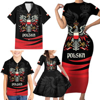 Poland National Flag Day Personalized Family Matching Short Sleeve Bodycon Dress and Hawaiian Shirt Polsk Eagle Proud to be Poland