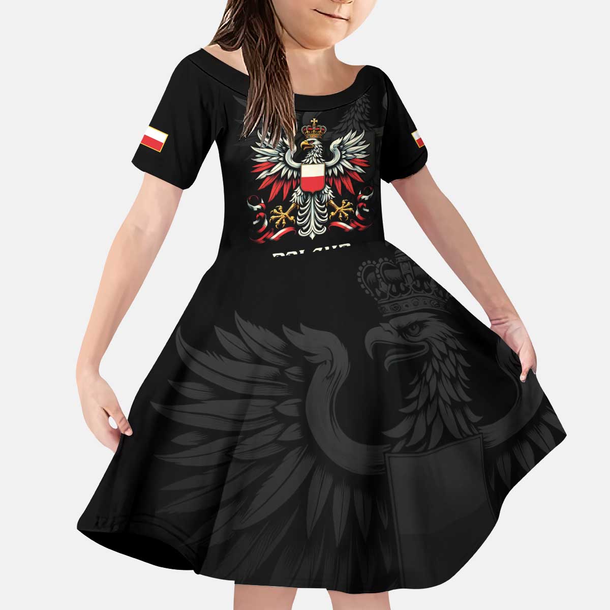 Poland National Flag Day Personalized Kid Short Sleeve Dress Polsk Eagle Proud to be Poland
