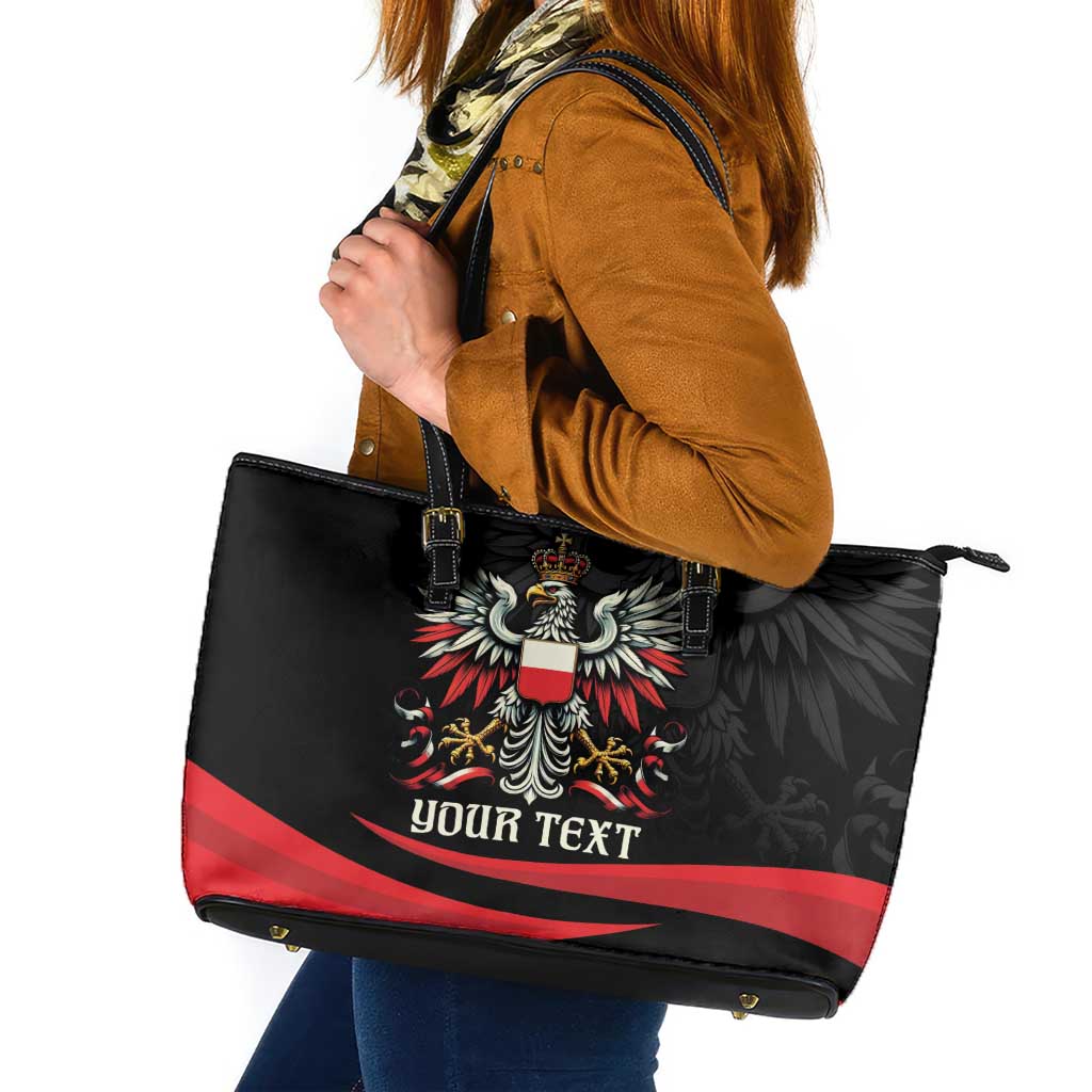 Poland National Flag Day Personalized Leather Tote Bag Polsk Eagle Proud to be Poland
