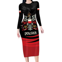 Poland National Flag Day Personalized Long Sleeve Bodycon Dress Polsk Eagle Proud to be Poland