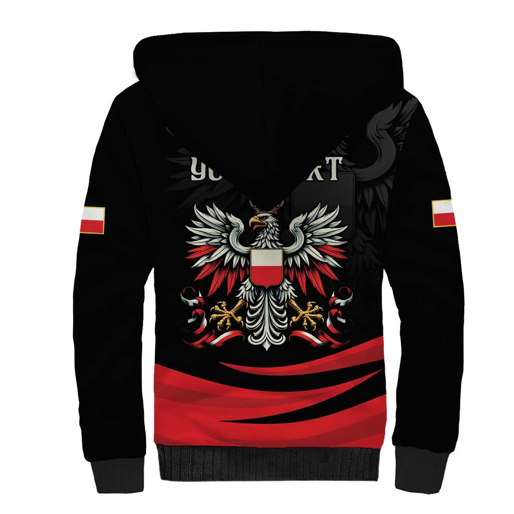 Poland National Flag Day Personalized Sherpa Hoodie Polsk Eagle Proud to be Poland