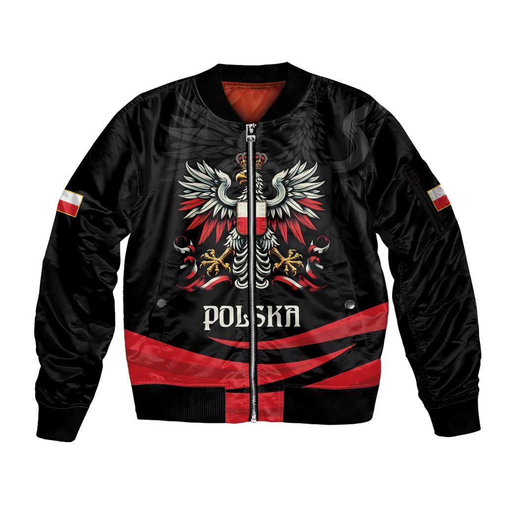 Poland National Flag Day Personalized Sleeve Zip Bomber Jacket Polsk Eagle Proud to be Poland