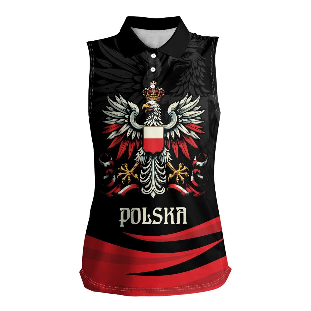 Poland National Flag Day Personalized Women Sleeveless Polo Shirt Polsk Eagle Proud to be Poland